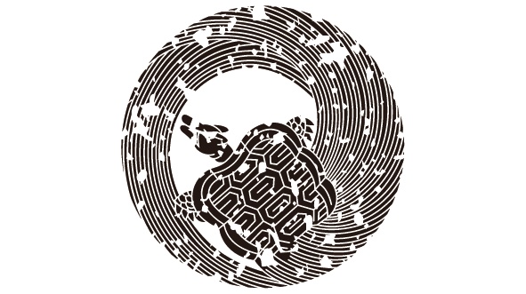 ダウンロード販売素材・14種の家紋はんこ・亀(かめ)※ZIP (AI, PNG形式)