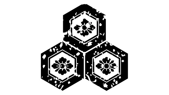 ダウンロード販売素材・44種の家紋はんこ・亀甲(きっこう)ZIP (AI, PNG形式)