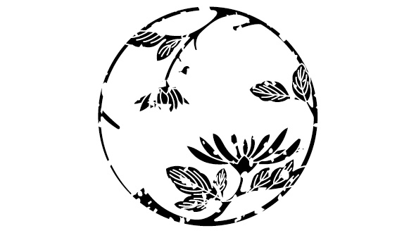 ダウンロード販売素材・141種の家紋はんこ・菊(きく)ZIP (AI, PNG形式)