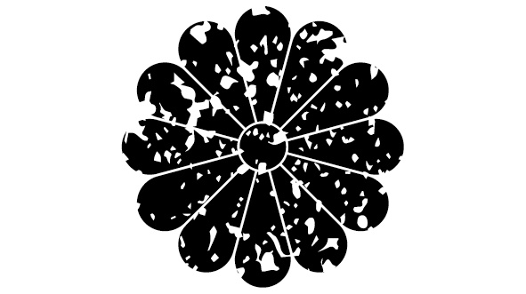 ダウンロード販売素材・141種の家紋はんこ・菊(きく)ZIP (AI, PNG形式)