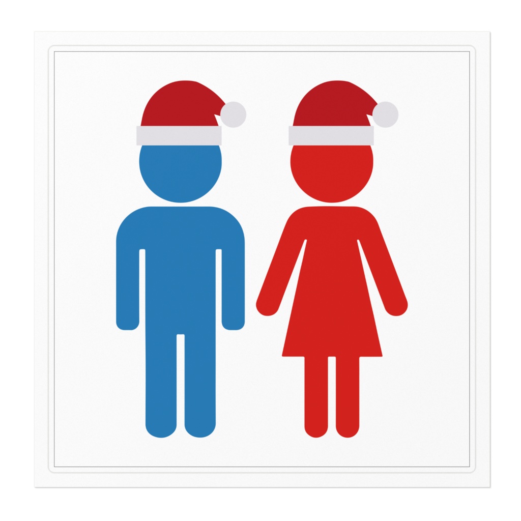 なるわん座限定!性別アイコン(クリスマス仕様)ステッカー・その1