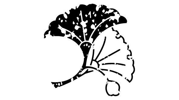 ダウンロード販売素材・家紋はんこ・銀杏(いちょう)ZIP (AI, PNG形式)