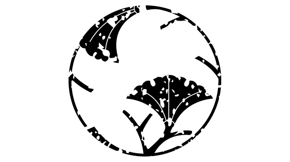 ダウンロード販売素材・家紋はんこ・銀杏(いちょう)ZIP (AI, PNG形式)