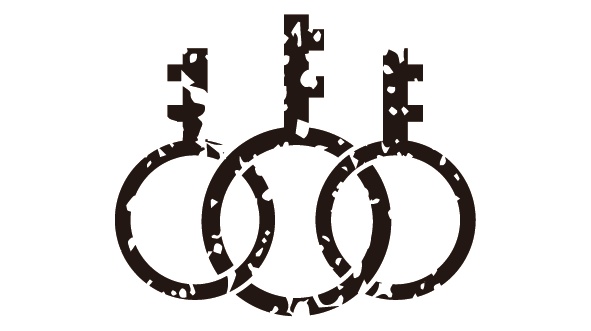 ダウンロード販売素材・家紋はんこ・鍵(かぎ)ZIP (AI, PNG形式)