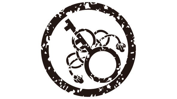ダウンロード販売素材・家紋はんこ・鍵(かぎ)ZIP (AI, PNG形式)