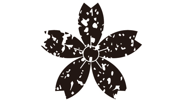 ダウンロード販売素材・家紋はんこ・桜(さくら)ZIP (AI, PNG形式)