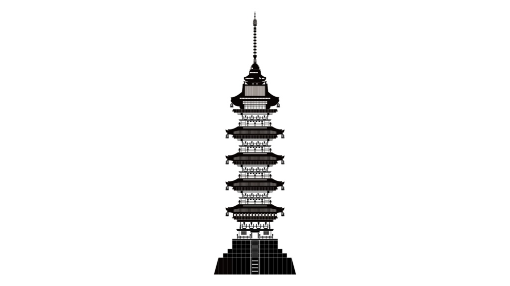 ダウンロード販売素材・販促イラスト素材・五重の塔ZIP (AI, PNG形式)