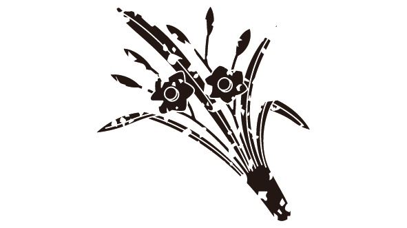 ダウンロード販売素材・家紋はんこ・水仙(すいせん)ZIP (AI, PNG形式)