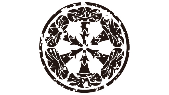 ダウンロード販売素材・家紋はんこ・朝顔(あさがお)ZIP (AI, PNG形式)