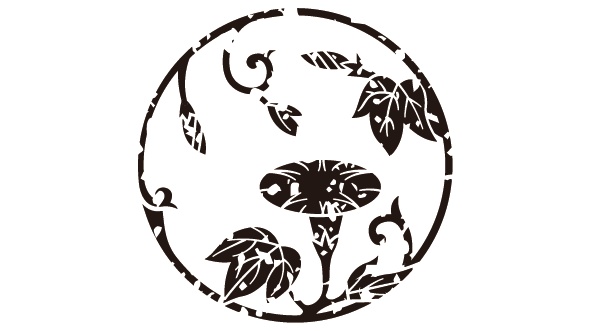 ダウンロード販売素材・家紋はんこ・朝顔(あさがお)ZIP (AI, PNG形式)