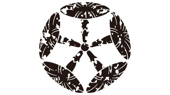 ダウンロード販売素材・家紋はんこ・朝顔(あさがお)ZIP (AI, PNG形式)