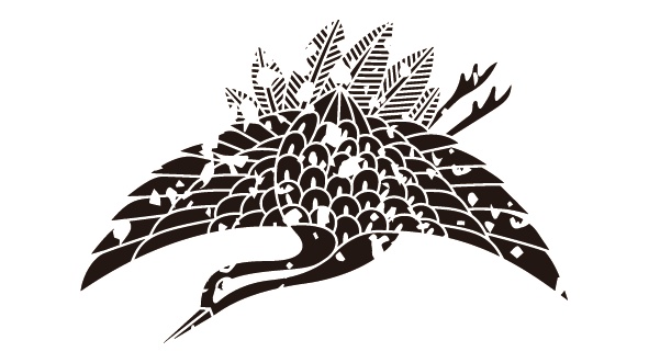 ダウンロード販売素材・家紋はんこ・鶴(つる)ZIP (AI, PNG形式)