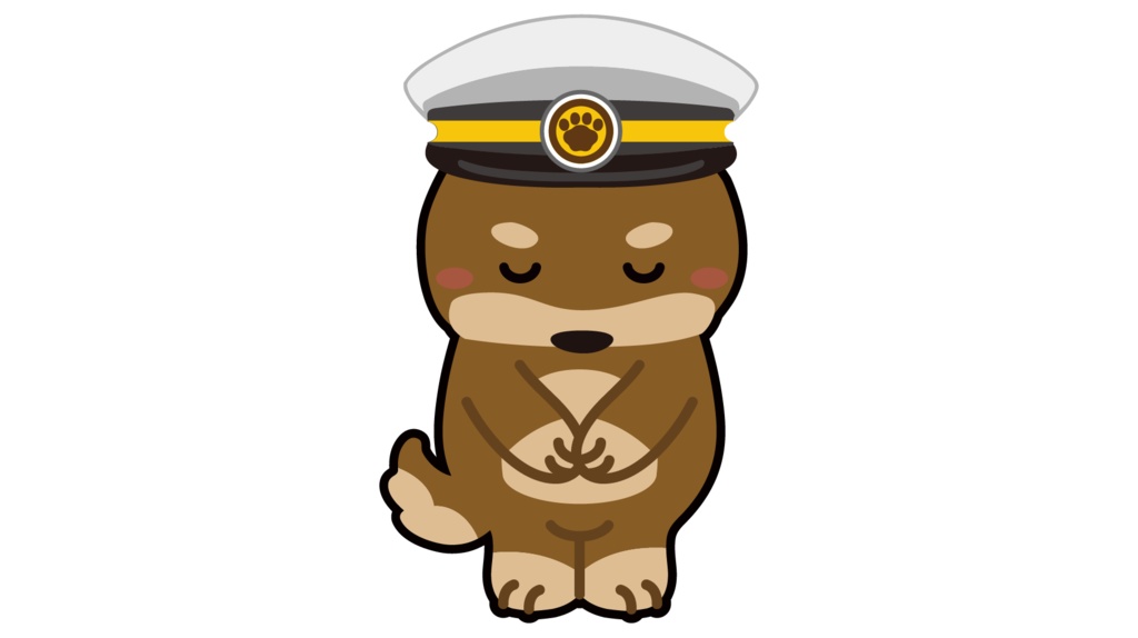 ダウンロード販売素材・販促イラスト素材・お辞儀する犬ZIP (AI, PNG形式)