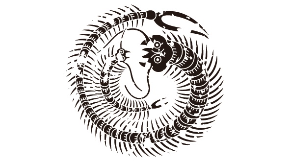 ダウンロード販売素材・家紋はんこ・百足(むかで)ZIP (AI, PNG形式)