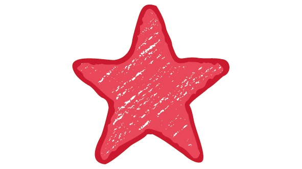 ダウンロード販売素材・販促イラスト素材・手描きの星(黄赤青)ZIP (AI, PNG形式)