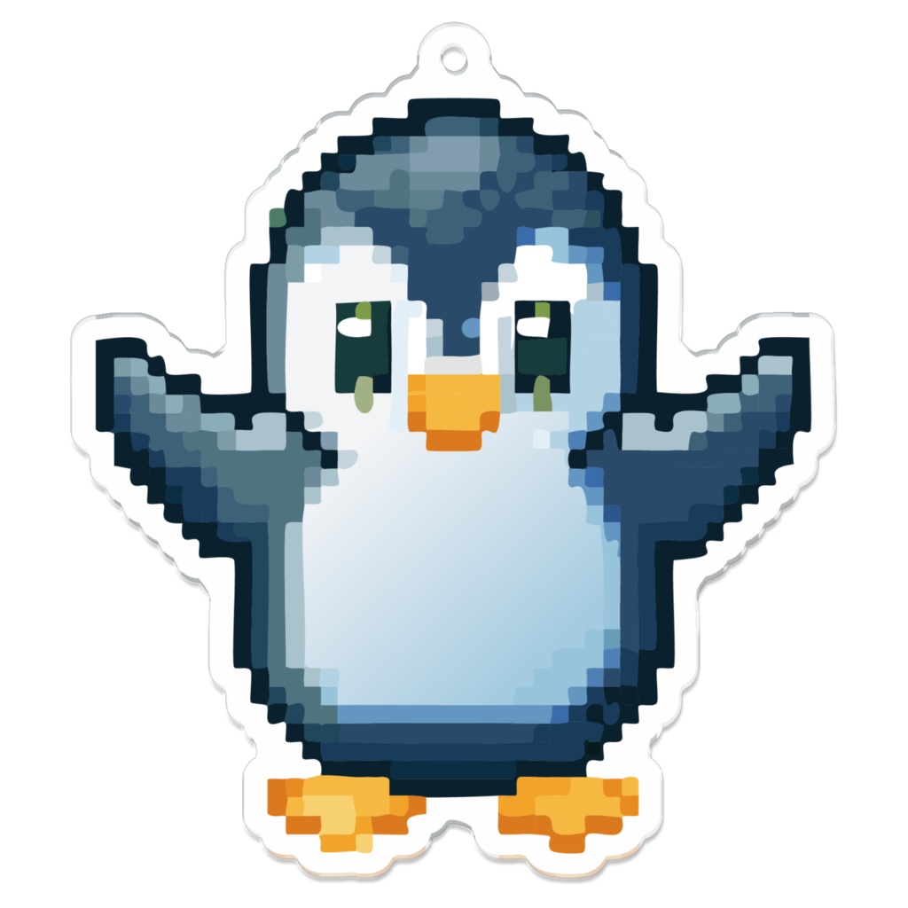 なるわん座限定アクリルキーホルダー・ドット絵ペンギンC