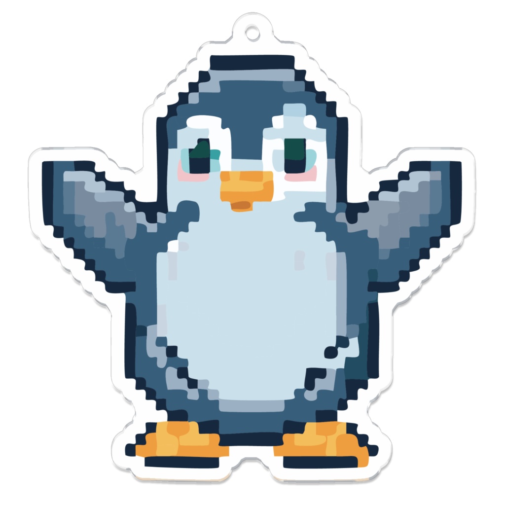 なるわん座限定アクリルキーホルダー・ドット絵ペンギンA