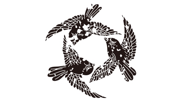 ダウンロード販売素材・家紋はんこ素材・雀(すずめ)ZIP (AI, PNG形式)