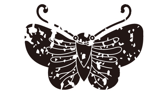 ダウンロード販売素材・家紋はんこ素材・蝶(ちょう)ZIP (AI, PNG形式)