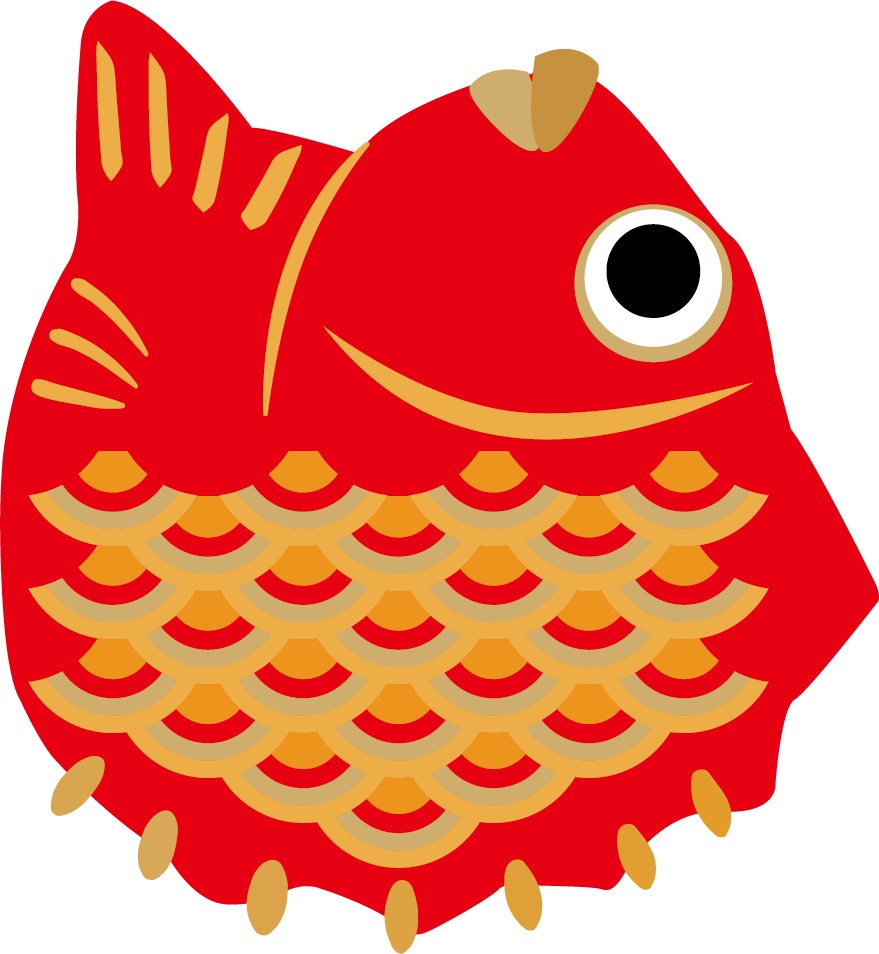 ダウンロード販売素材・販促イラスト素材・縁起鯛ZIP (AI, PNG形式)