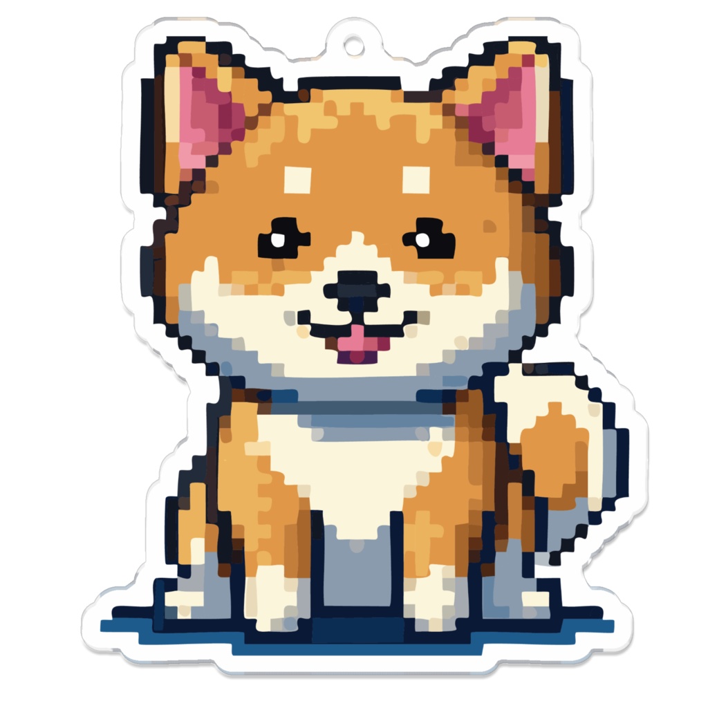 なるわん座限定アクリルキーホルダー・ドット絵しばいぬ(桜9)