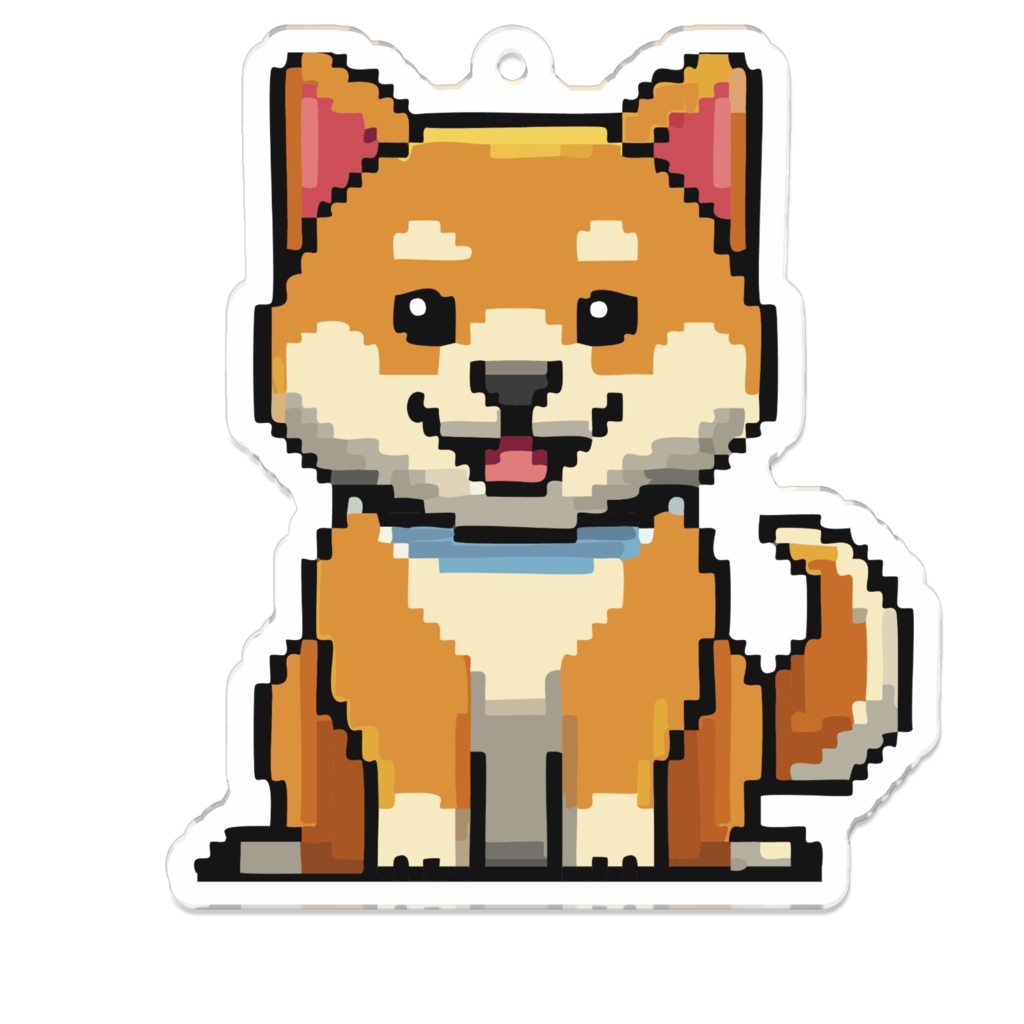 なるわん座限定アクリルキーホルダー・ドット絵しばいぬ(桜8)