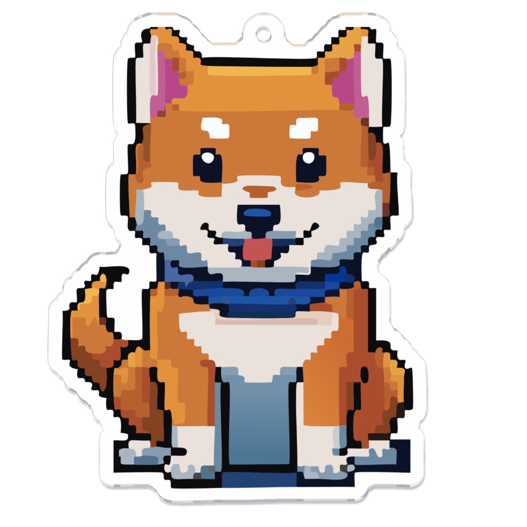 なるわん座限定アクリルキーホルダー・ドット絵しばいぬ(桜7)
