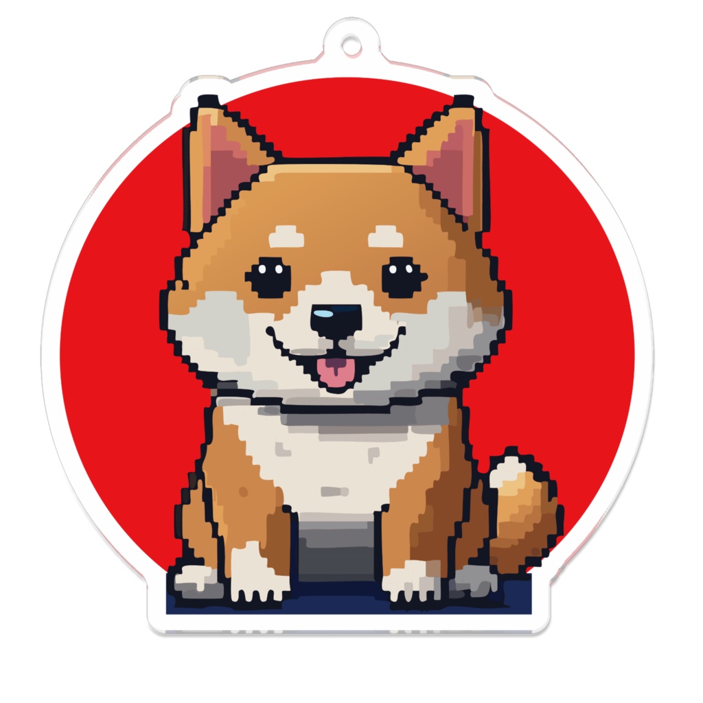 なるわん座限定アクリルキーホルダー・ドット絵しばいぬ(桜5)