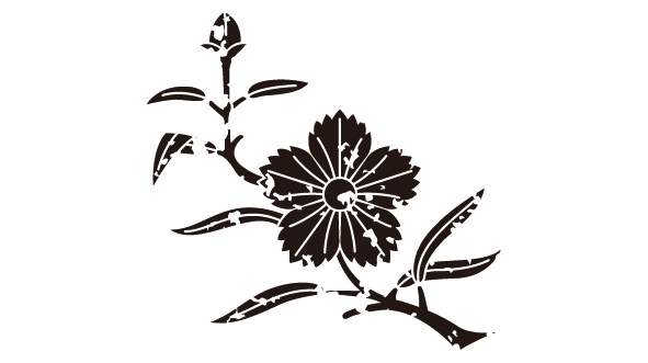 ダウンロード販売素材・家紋はんこ・撫子(なでしこ)ZIP (AI, PNG形式)