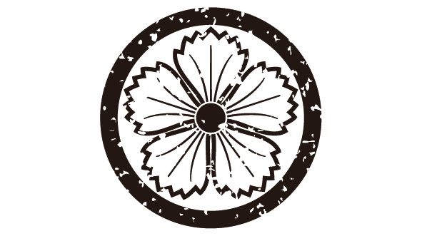 ダウンロード販売素材・家紋はんこ・撫子（なでしこ）ZIP (AI, PNG形式)