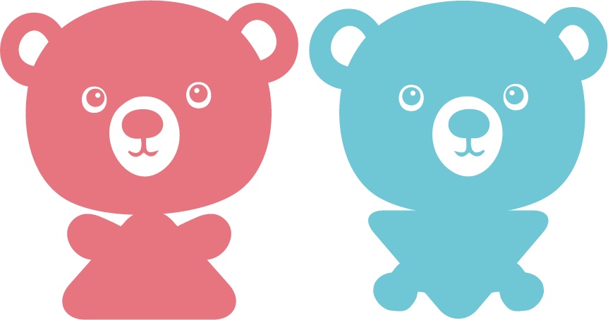 ダウンロード販売素材・販促イラスト素材・男女ピクトグラム(クマ型)ZIP (AI, PNG形式)