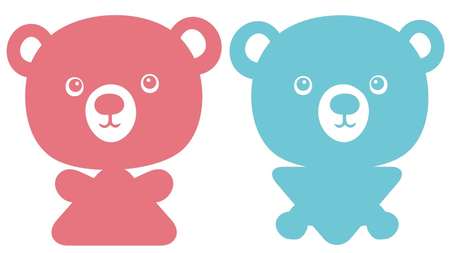 ダウンロード販売素材・販促イラスト素材・男女ピクトグラム(クマ型)ZIP (AI, PNG形式)
