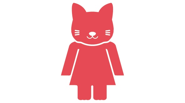 ダウンロード販売素材・販促イラスト素材・男女のピクトグラム・ネコ型ZIP (AI, PNG形式)