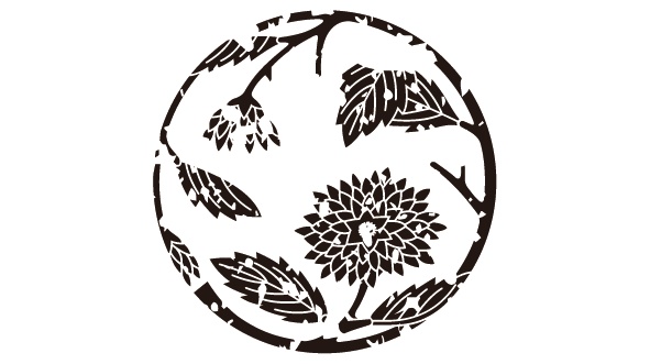 ダウンロード販売素材・家紋はんこ・山吹(やまぶき)ZIP (AI, PNG形式)