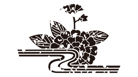 ダウンロード販売素材・家紋はんこ・山吹(やまぶき)ZIP (AI, PNG形式)