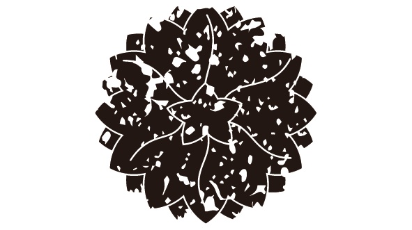 ダウンロード販売素材・家紋はんこ・山吹(やまぶき)ZIP (AI, PNG形式)