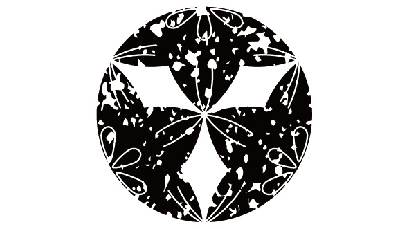 ダウンロード販売素材・家紋はんこ・鉄線(てっせん)ZIP (AI, PNG形式)