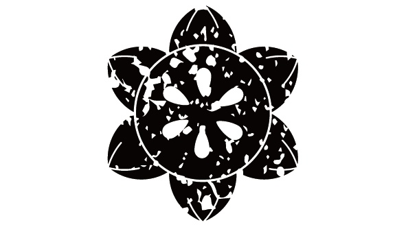 ダウンロード販売素材・家紋はんこ・鉄線(てっせん)ZIP (AI, PNG形式)