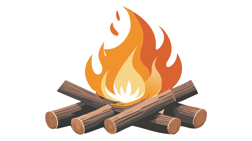 ダウンロード販売素材・販促イラスト素材・キャンプファイヤ・たき火ZIP (AI, PNG形式)