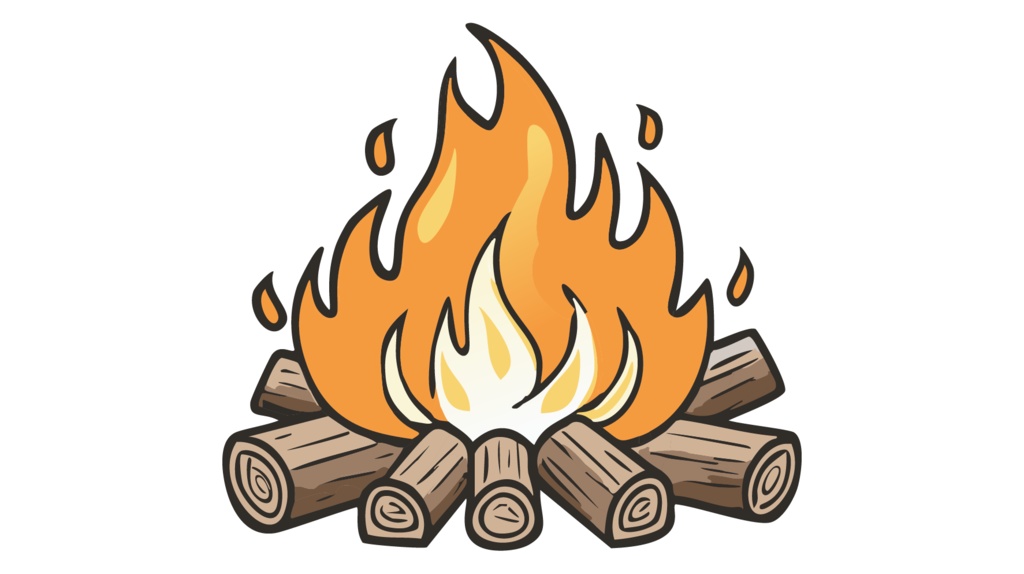 ダウンロード販売素材・販促イラスト素材・キャンプファイヤ・たき火ZIP (AI, PNG形式)