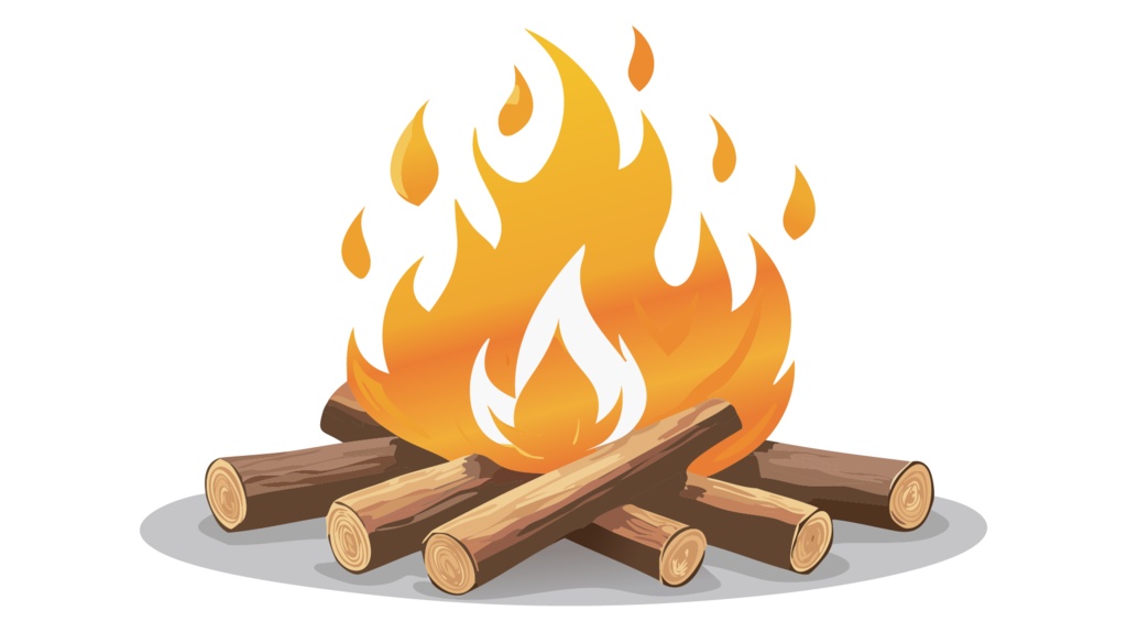 ダウンロード販売素材・販促イラスト素材・キャンプファイヤ・たき火ZIP (AI, PNG形式)