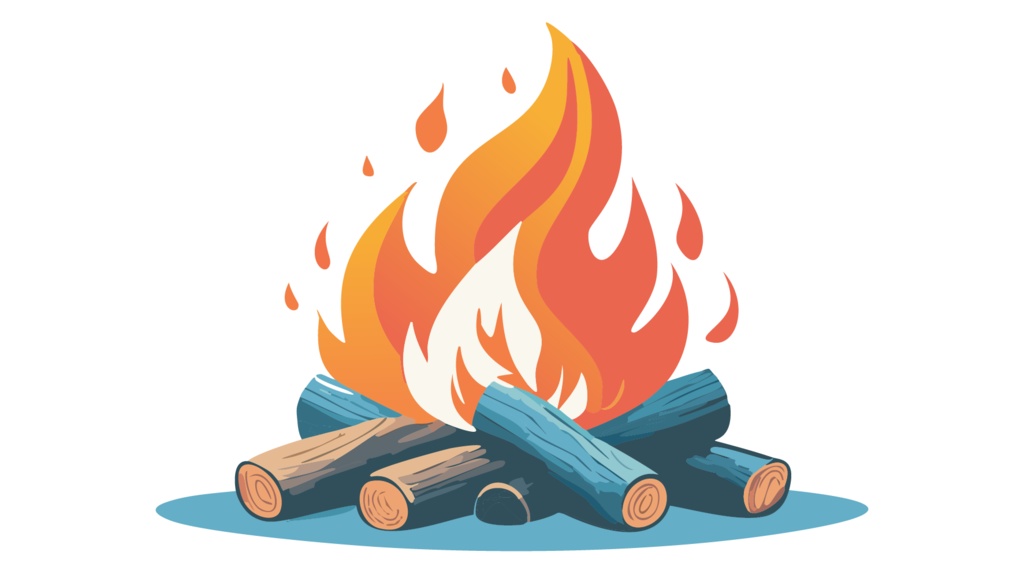 ダウンロード販売素材・販促イラスト素材・キャンプファイヤ・たき火ZIP (AI, PNG形式)