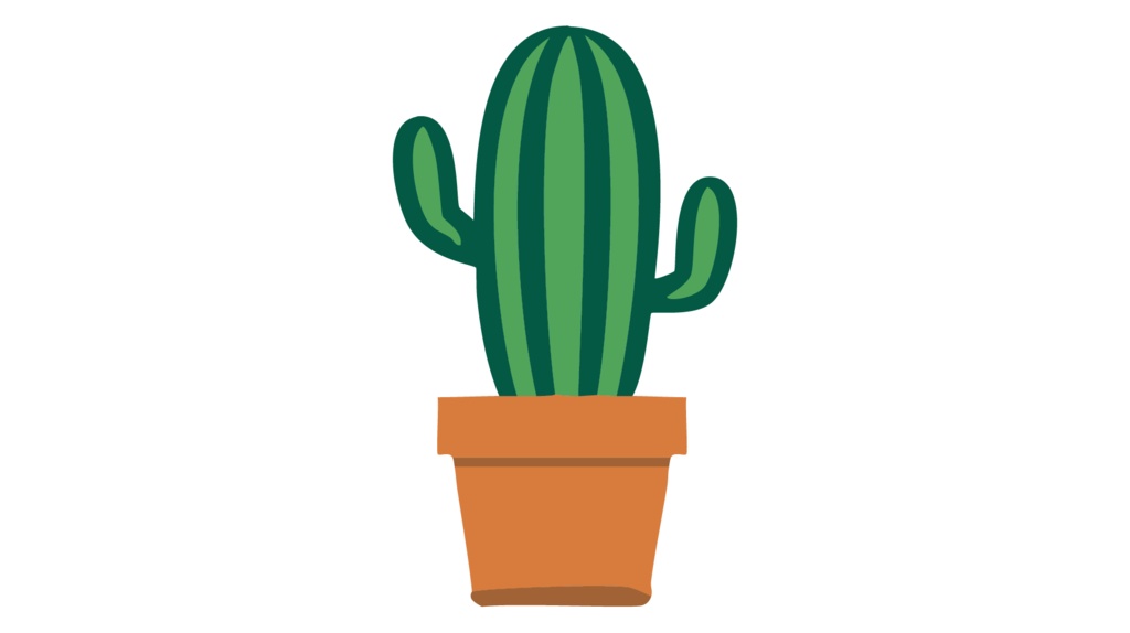 ダウンロード販売素材・販促イラスト素材・サボテンの鉢植えZIP (AI, PNG形式)