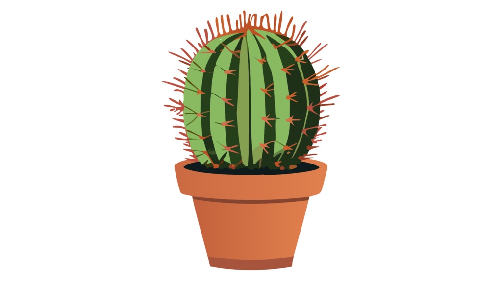 ダウンロード販売素材・販促イラスト素材・サボテンの鉢植えZIP (AI, PNG形式)