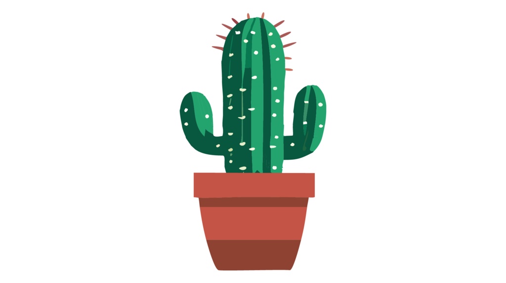 ダウンロード販売素材・販促イラスト素材・サボテンの鉢植えZIP (AI, PNG形式)