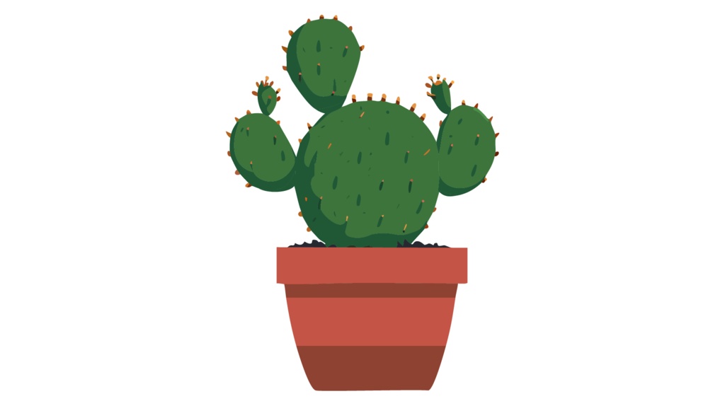 ダウンロード販売素材・販促イラスト素材・サボテンの鉢植えZIP (AI, PNG形式)