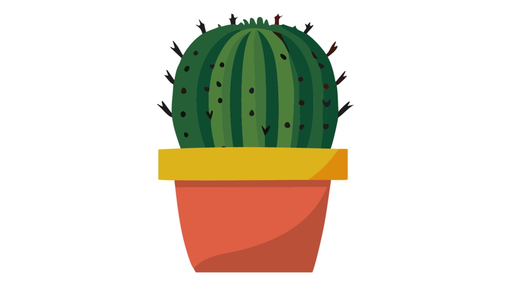 ダウンロード販売素材・販促イラスト素材・サボテンの鉢植えZIP (AI, PNG形式)