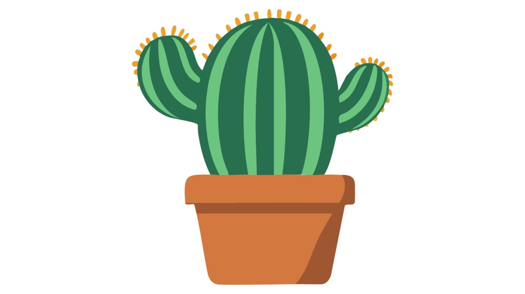 ダウンロード販売素材・販促イラスト素材・サボテンの鉢植えZIP (AI, PNG形式)