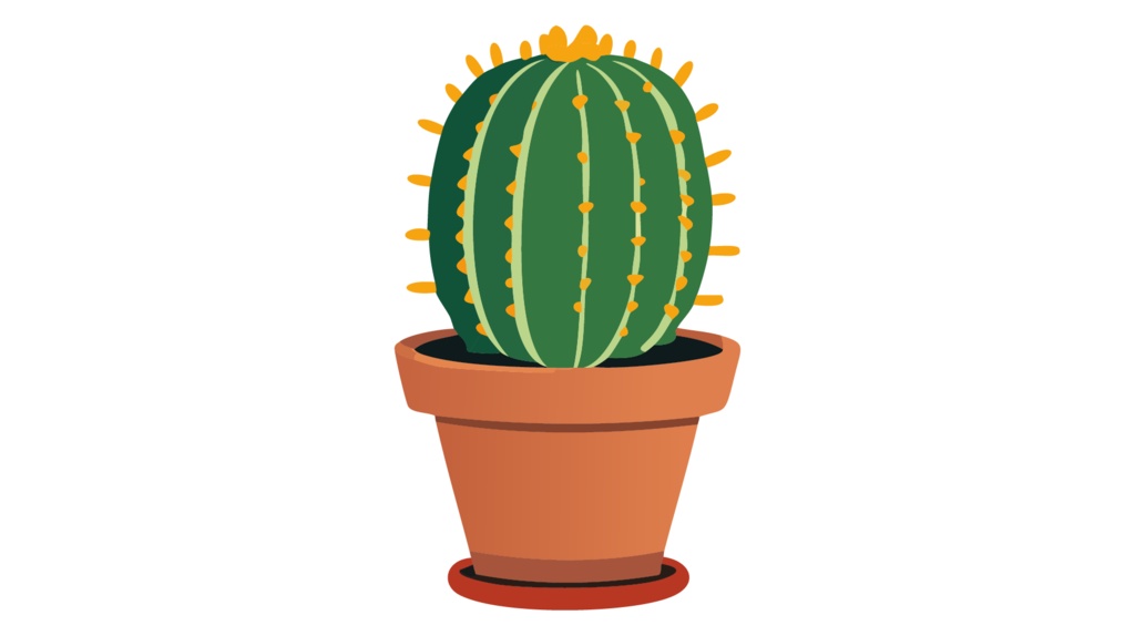 ダウンロード販売素材・販促イラスト素材・サボテンの鉢植えZIP (AI, PNG形式)