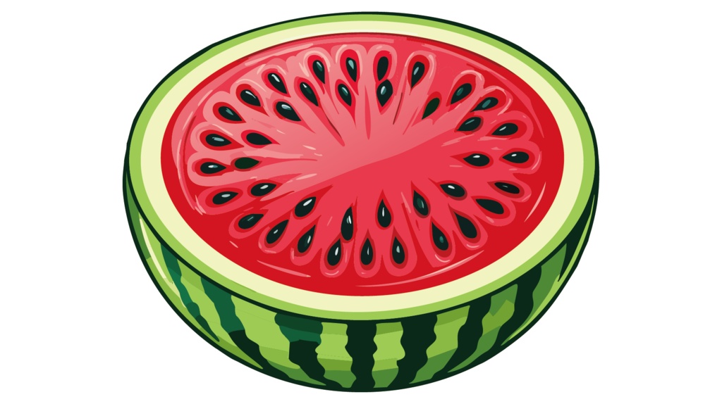 ダウンロード販売素材・販促イラスト素材・すいか(西瓜・スイカ)ZIP (AI, PNG形式)